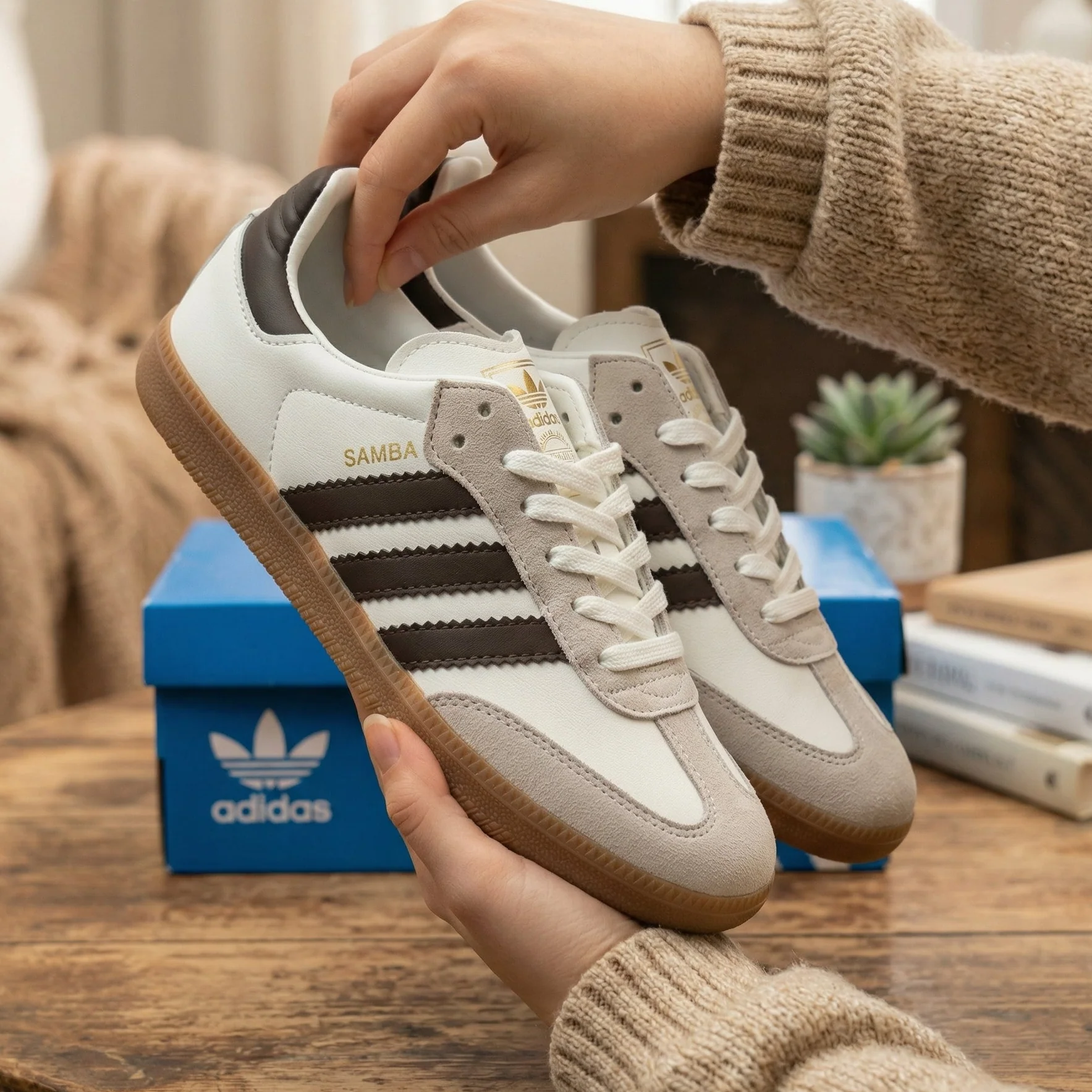 Adidas Samba OG Cream White Preloved Brown - Image 3