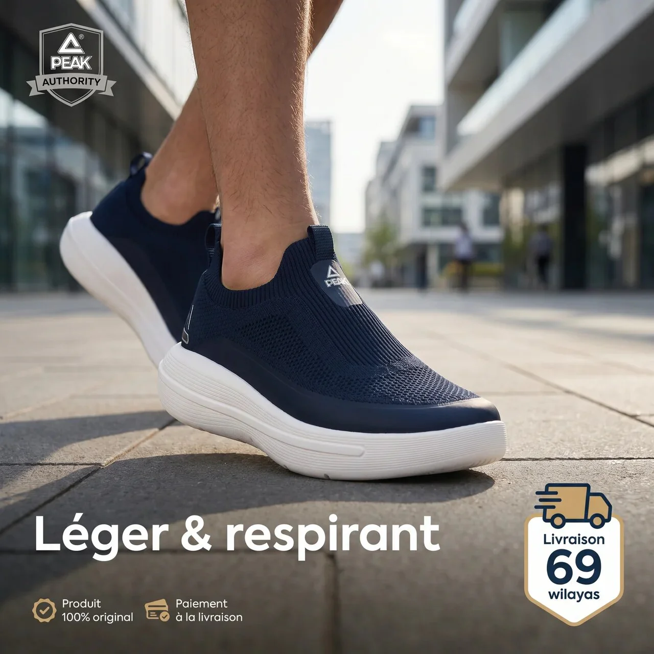 PEAK Taichi Casual Slip-on Shoes Blue White - Image 4